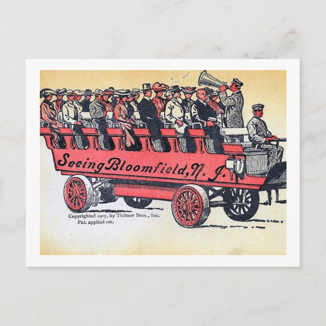 Postal Turismo Turístico, Bloomfield, NJ Vintage (Anverso)