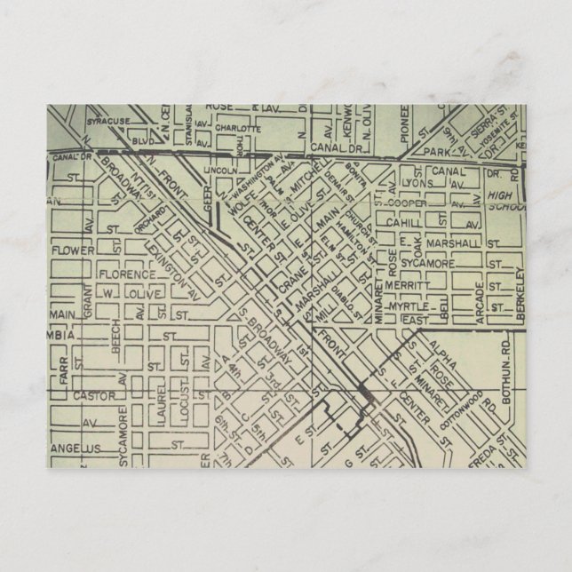 Postal Turlock, mapa de cosecha de CA (Anverso)