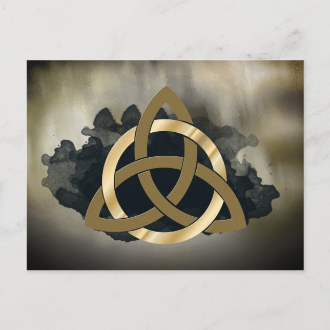 Postal Turno Celta Knot Golden Watercolor (Anverso)