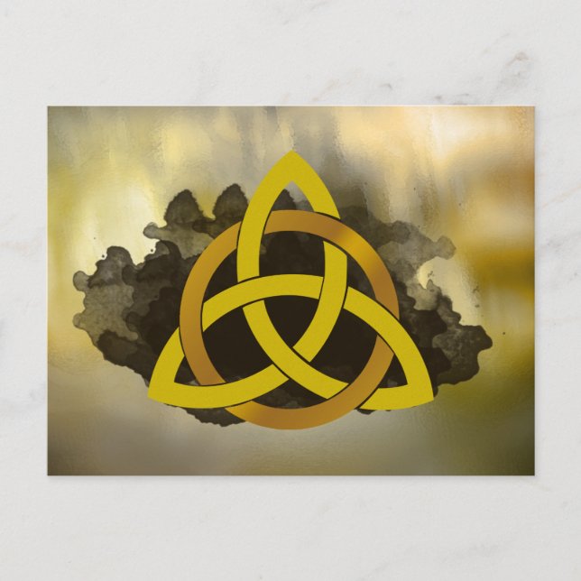 Postal Turno Celta Knot Golden Watercolor (Anverso)