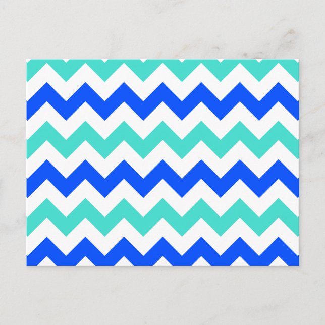 Postal Turquesa y zigzag azul (Anverso)