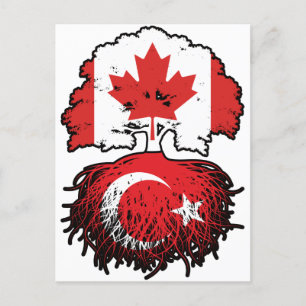 Postal Turquía Bandera de raíces turcas canadienses de ár