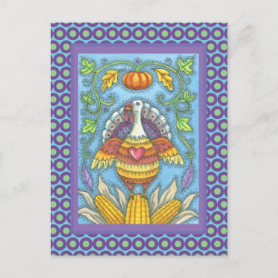 POSTAL TURQUÍA DE ARTE FOLK, COLORES DE LA TEMPORADA DE G