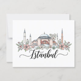 Postal Turquía Estambul Hagia Sophia Floral