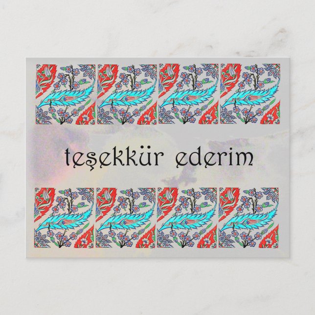 Postal TURQUÍA - Gracias (Anverso)