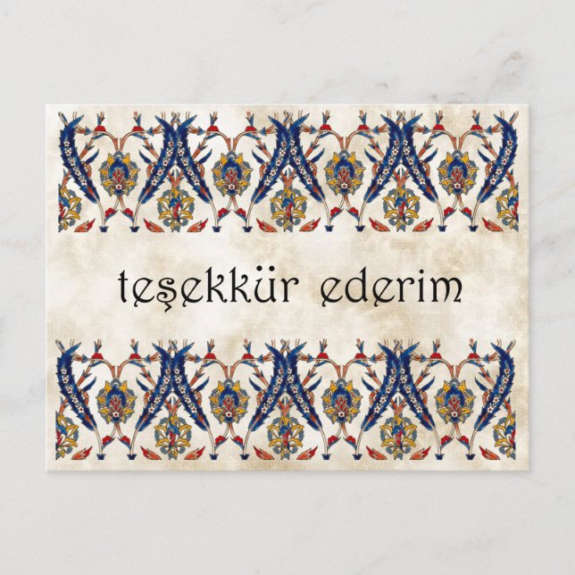 Postal TURQUÍA - Gracias (Anverso)