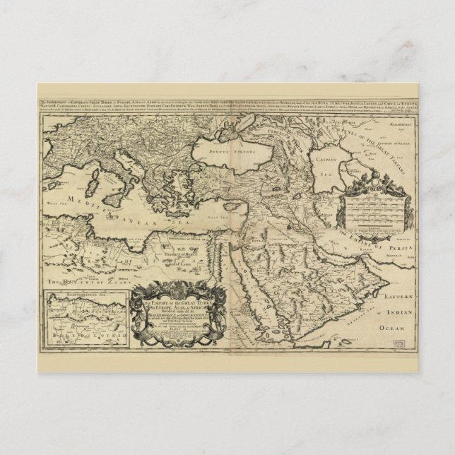 Postal Turquía, Mapa del Imperio Otomano (1680) (Anverso)