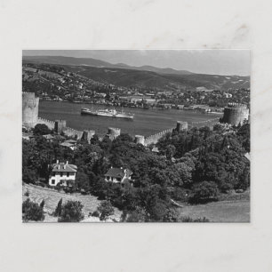 Postal Turquía Vintage Fortaleza de Estambul Bósforo