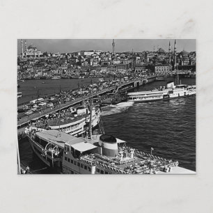 Postal Turquía Vintage puerto de Galata Estambul