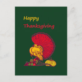 Postal Turquía y verduras felices Día de Acción de Gracia