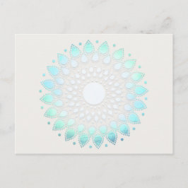 Postal Turquoise Lotus Floral Mandala