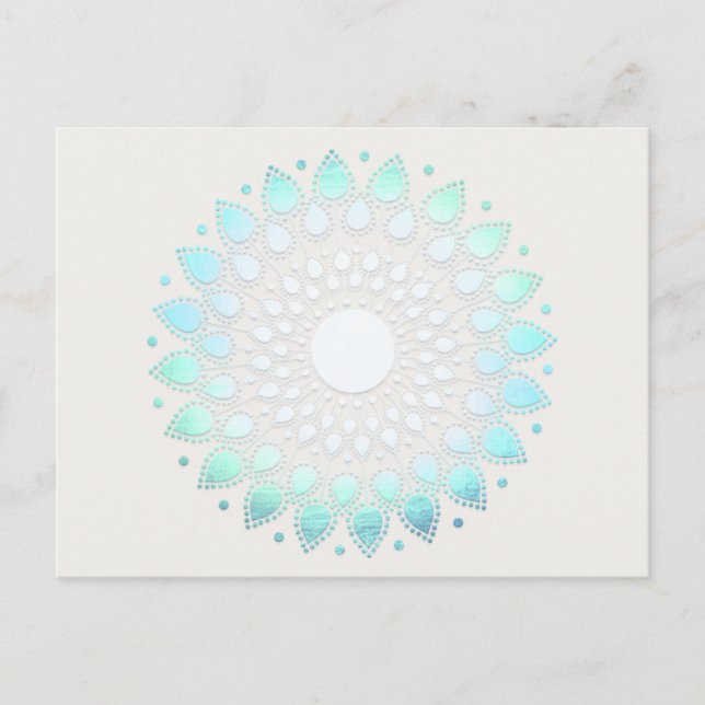 Postal Turquoise Lotus Floral Mandala (Anverso)