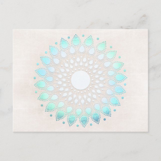 Postal Turquoise Lotus Floral Mandala (Anverso)