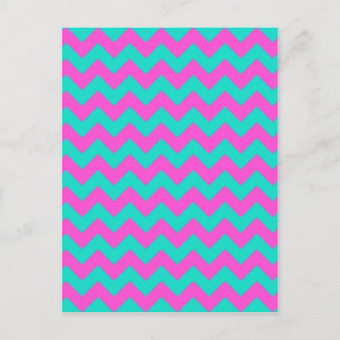 Postal Turquoise Magenta Chevron