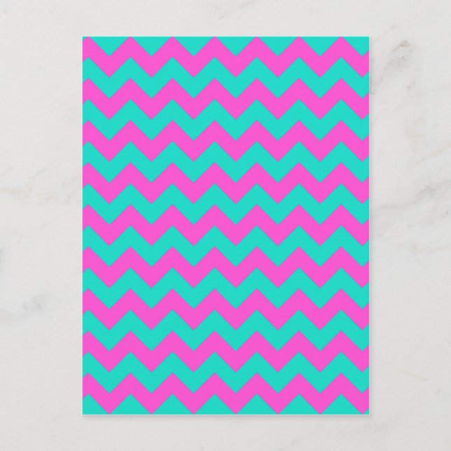 Postal Turquoise Magenta Chevron (Anverso)