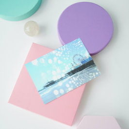 Postal Turquoise Santa Monica Pier Spiderweb