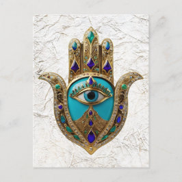 Postal Turquoise Third Eye Hamsa