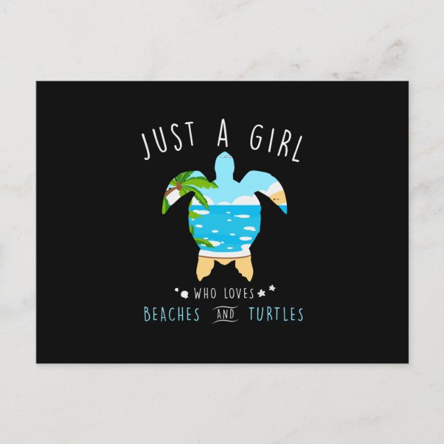 Postal Turtle Just A Girl Who Loves Beachs And Turtles (Anverso)