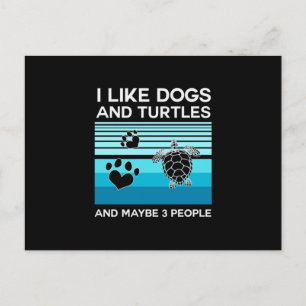 Postal Turtle Lover Me Gustan Los Perros Y Las Tortugas