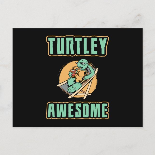 Postal Turtley Awesome Turtle Lover Turtles Funny Gift (Anverso)