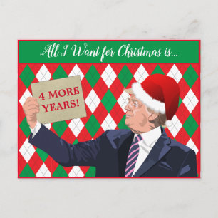 Postal Tus Navidades de texto Trump 2024 Santa Hat Red/Gr
