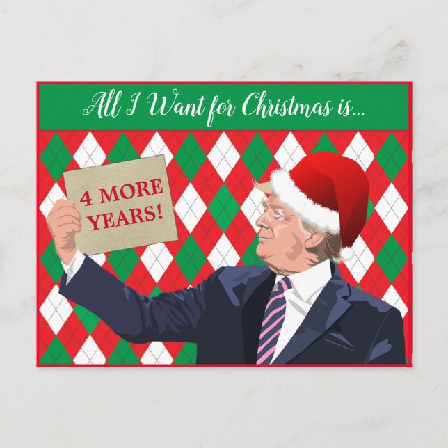 Postal Tus Navidades de texto Trump 2024 Santa Hat Red/Gr (Anverso)