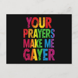 Postal Tus Oraciones Me Hacen Más Gay Bandera del Orgullo
