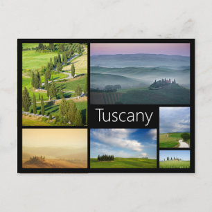 Postal Tuscany black frame collage postcard