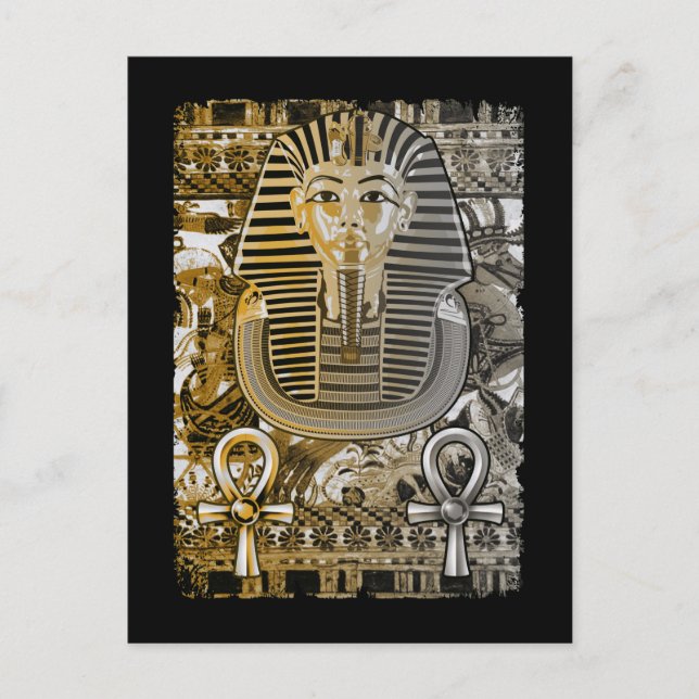 Postal Tutankamón Antiguo Egipto Faraón Rey Tut Ankh (Anverso)