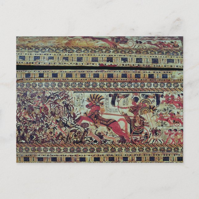 Postal Tutankhamun en su caricatura atacando africanos (Anverso)
