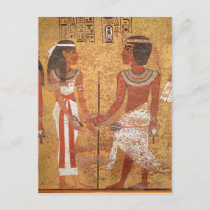Postal Tutankhamun y su esposa, Ankhesenamun