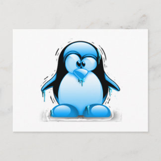 Postal Tux azul frío de temblor