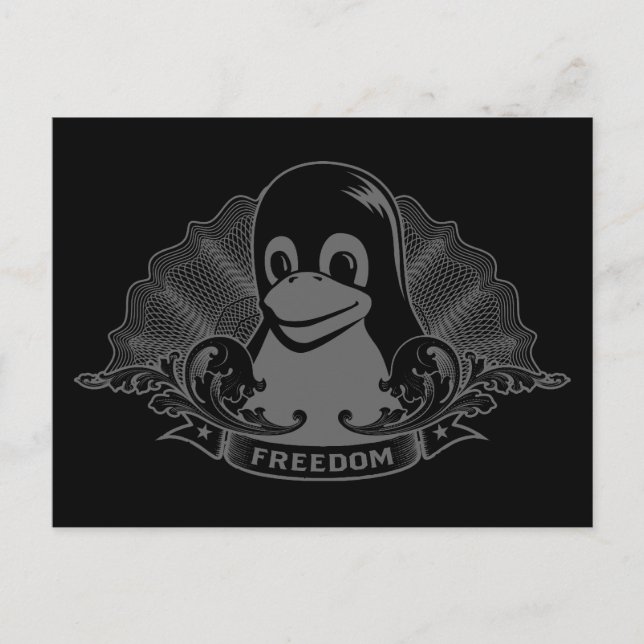 Postal Tux Penguin - (Linux, Open Source, Copyleft, FSF) (Anverso)