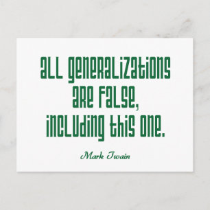 Postal Twain on Generalizations