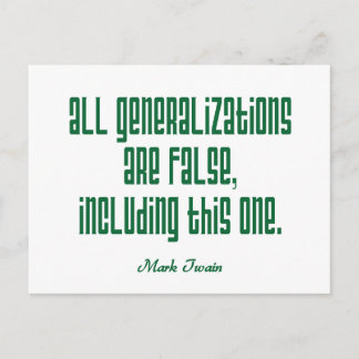 Postal Twain on Generalizations