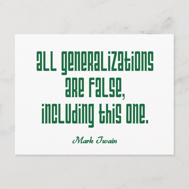 Postal Twain on Generalizations (Anverso)