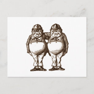 Postal Tweedle Dee & Tweedle Dum Sepia