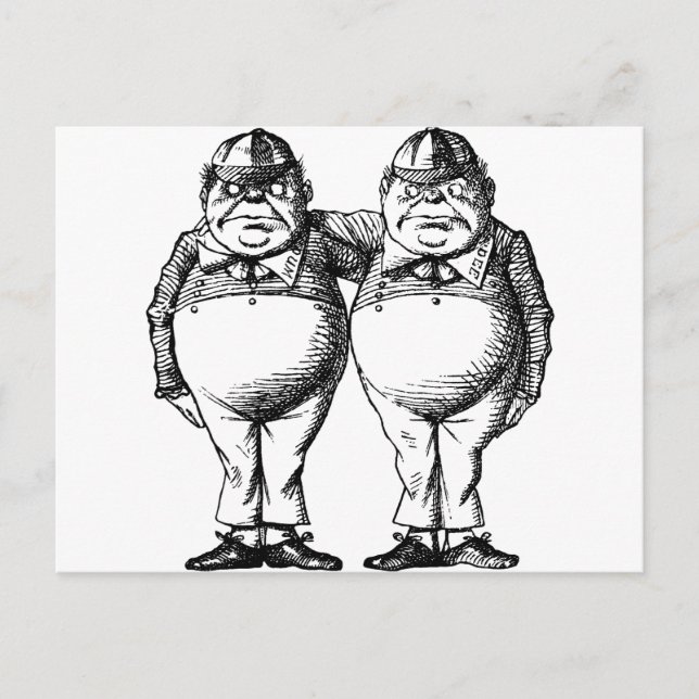 Postal Tweedle Dee y Tweedle Dum (Anverso)