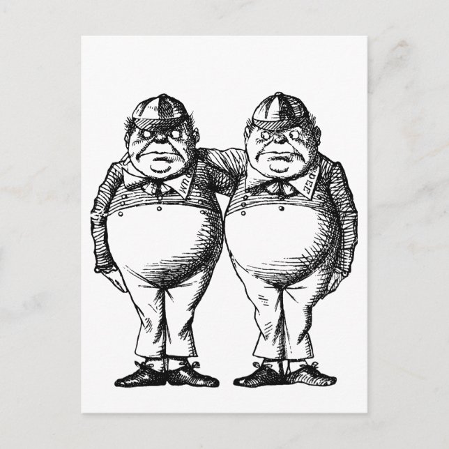Postal Tweedle Dee y Tweedle Dum (Anverso)