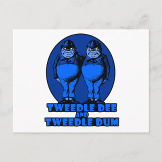Postal Tweedle Dee y Tweedle Dum Logo Azul