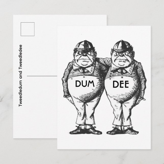Postal Tweedledum y Tweedledee (Anverso / Reverso)