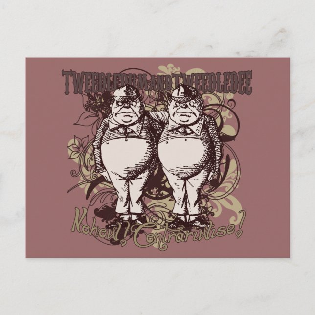 Postal Tweedledum y Tweedledee Carnivale Style (Anverso)