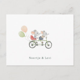 Postal Tweeling Baby Geboortekaartje Schattige Muisjes