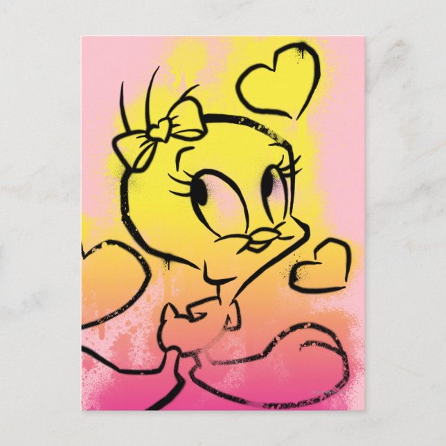 Postal TWEETY™ Con Corazones (Anverso)