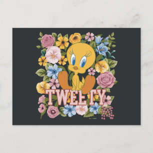 Postal TWEETY™ Gráfico de Bordado Floral