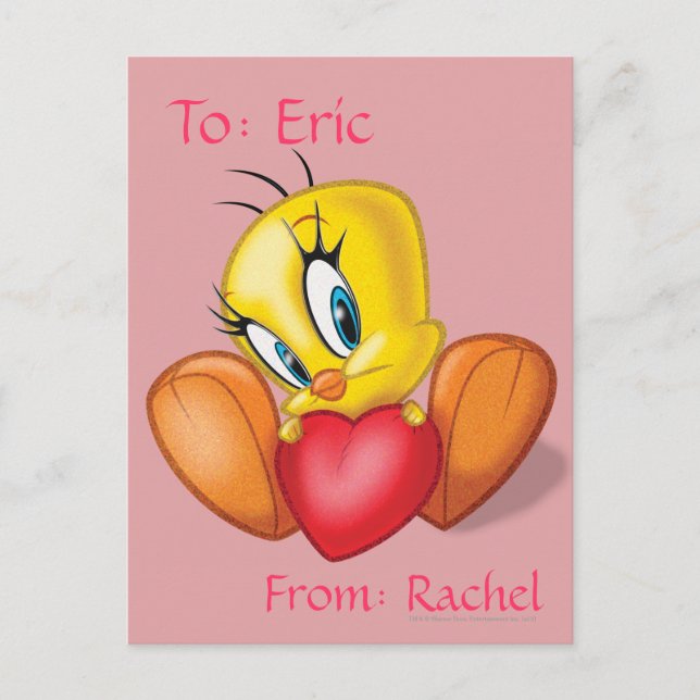 Postal TWEETY™ Holding Heart (Anverso)