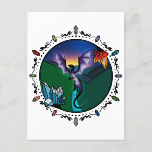 Postal Twilight Magical Crystal Elegant Amethyst Dragon