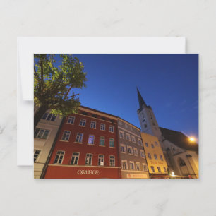 Postal Twilight Street View of Wasserburg am Inn