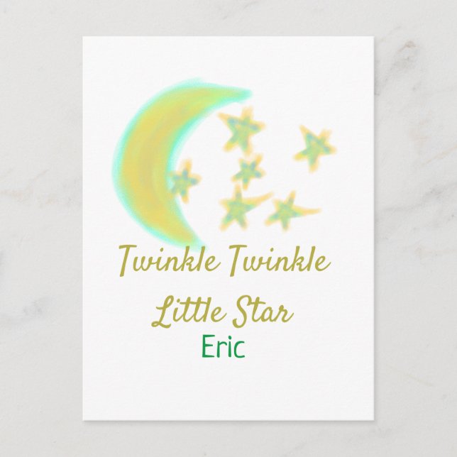 Postal Twinkle Little Star añada nombre (Anverso)