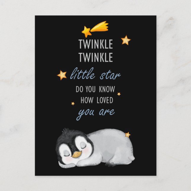 Postal Twinkle, Pequeña estrella boba para el pingüino do (Anverso)